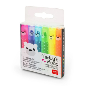 Textmarker Legami "TEDDY BEAR", set 6 culori