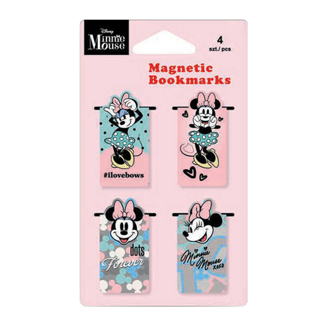 Semne de carte magnetice, 4 buc, Disney - Minnie Mouse