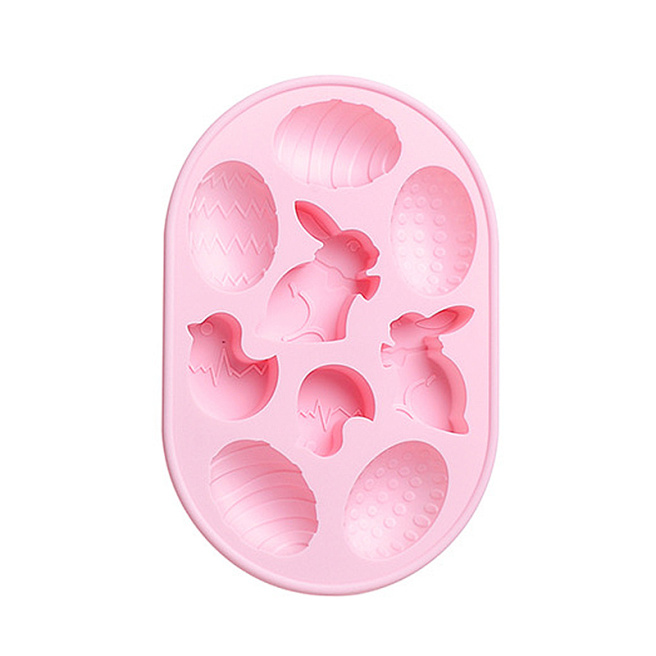 Formă din silicon de Paște, pui, iepurași, ouă, 22,9x15x2,3 cm