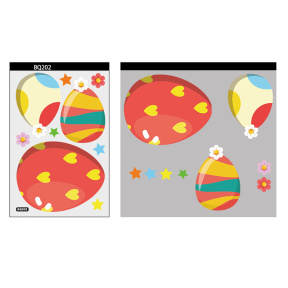 Stickere Pascale pentru geam, 20x30 cm, Ouă colorate
