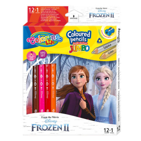 Creioane colorate Colorino Frozen Jumbo, 12 culori