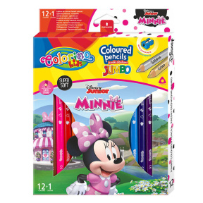 Creioane colorate Colorino Minnie Jumbo, 12 culori