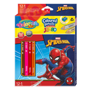 Creioane colorate Colorino Spiderman Jumbo, 12 culori