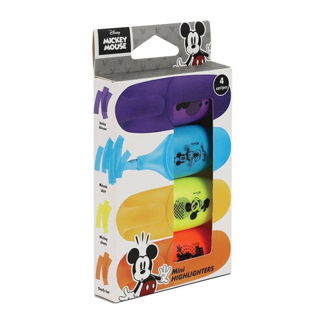 Textmarker Mickey Mouse, set 4 culori