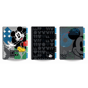 Записная книжка B5 100л. клетка MICKEY mix на спирали с разделителями