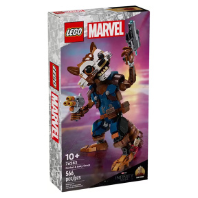 Constructor LEGO Marvel Rocket și Baby Groot