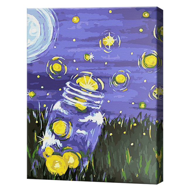 Светлячки в банк, 30x40 см, картина по номерам