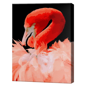 Flamingo gingaș, 40x50cm, pictură pe numere