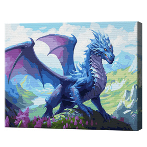 Dragonul albastru, 40x50cm, pictură pe numere