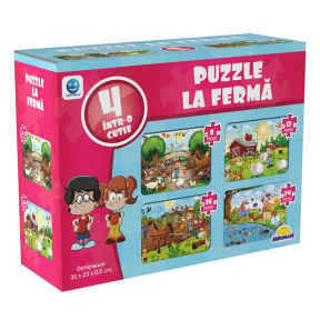 Puzzle 4 în 1 animale de la fermă