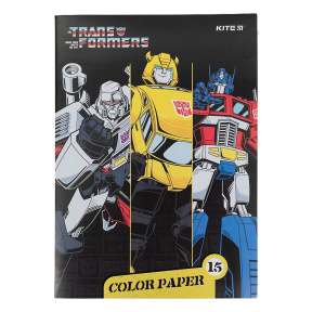 Set hârtie colorată KITE Neon (15 foi, 15 culori), Transformers