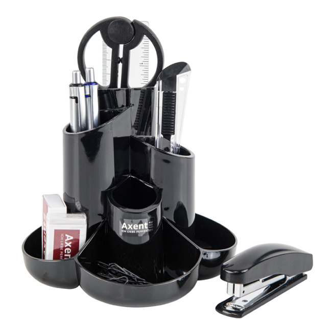 Set de birou Axent Cascade, 9 buc, negru