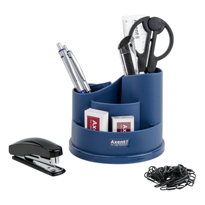 Set de birou Axent Welle, 9 articole, albastru indigo