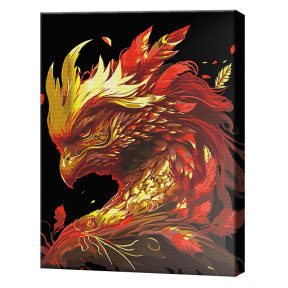Phoenixul auriu, 40x50cm Black, pictură pe numere