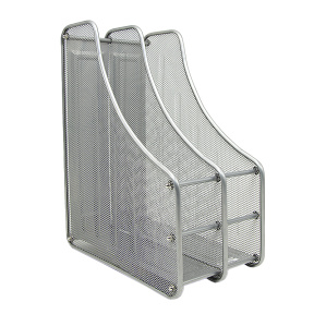 Set de suport-uri pentru documente 2 secții, din metal, argintiu