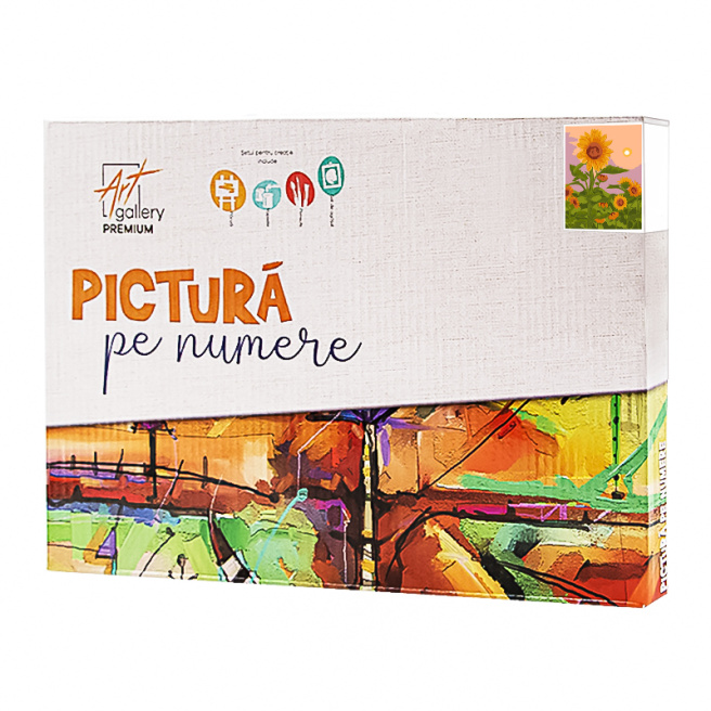 Floarea soarelui la apus 20x30 cm, pictură pe numere