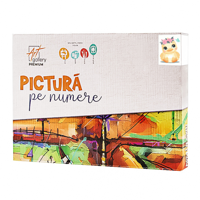 Bobocel în coroniță de flori 20x30 cm, pictură pe numere