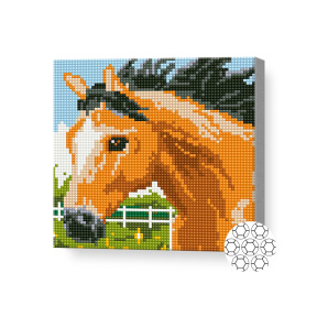 Cal arămiu 20x20 cm, mozaic cu diamante