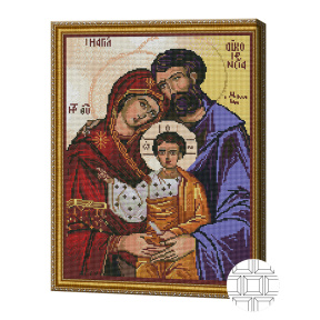Икона Святое семейство 40x50 см, алмазная мозаика квадратная