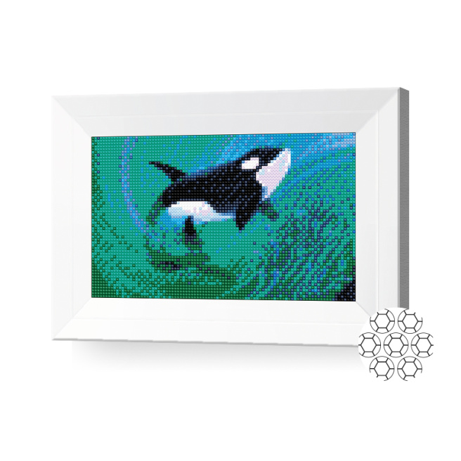 Косатка в море 20x30 см, алмазная мозаика