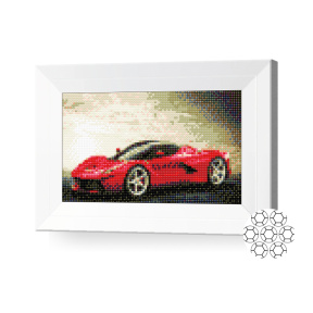 Красный автомобиль 20x30 см, алмазная мозаика