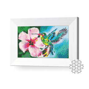 Colibri și floarea 20x30 cm, mozaic cu diamante