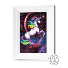 Unicorn și cosmos 20x30 cm, mozaic cu diamante