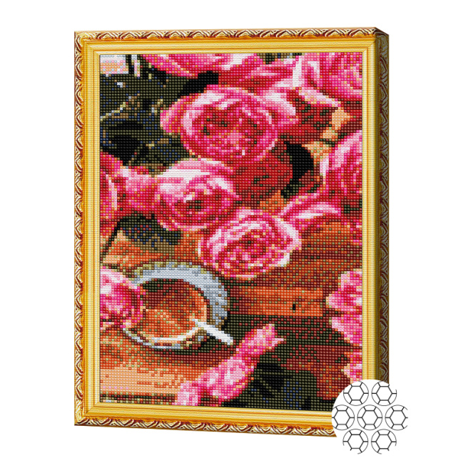 Цветочное утро 30x40 см, алмазная мозаика