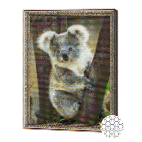 Koala în copac 30x40 cm, mozaic cu diamante