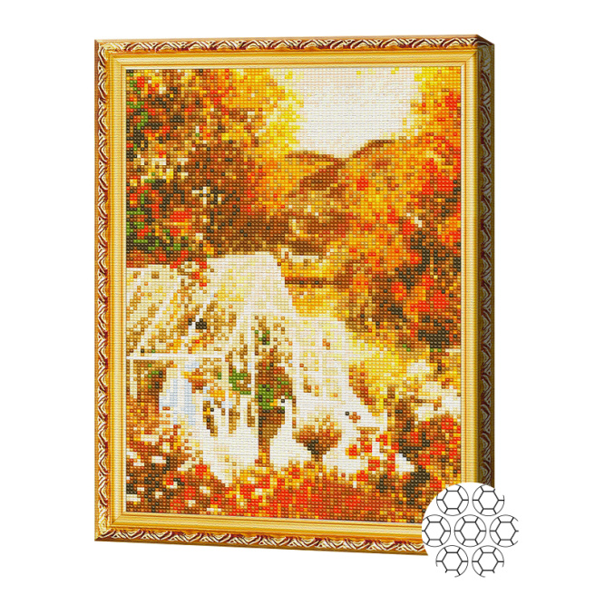 Grădină toamna 30x40 cm, mozaic cu diamante