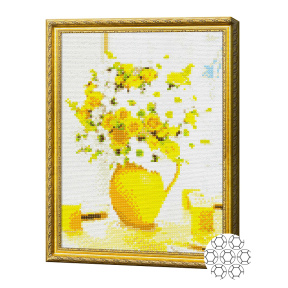 Buchet însorit 30x40 cm, mozaic cu diamante