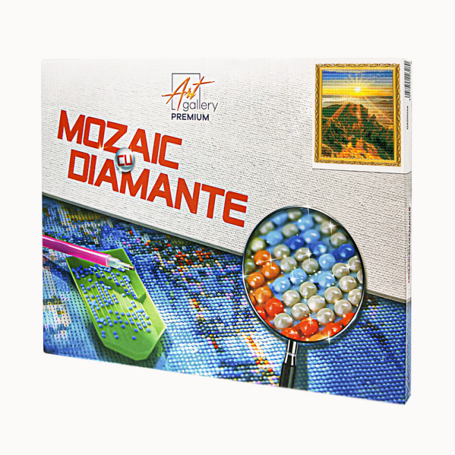 Răsărit pe litoral 30x40 cm, mozaic cu diamante