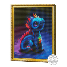 Dragon neon 40x50 cm, mozaic cu diamante