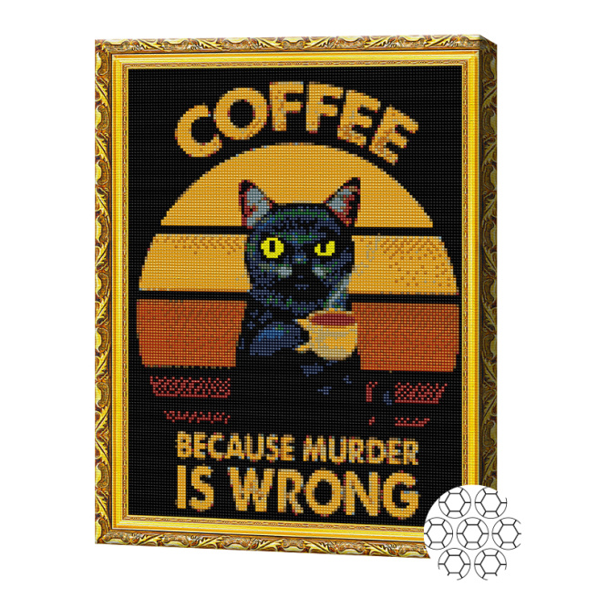 Cafea necesară 40x50 cm, mozaic cu diamante