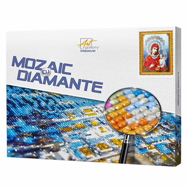 Maică Domnului din Kazan 40x50 cm, mozaic cu diamante