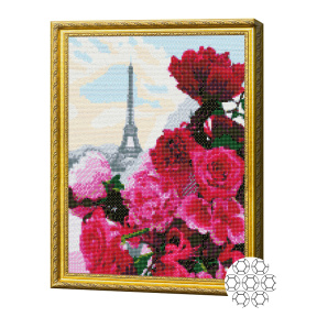 Paris înflorit 40x50 cm, mozaic cu diamante