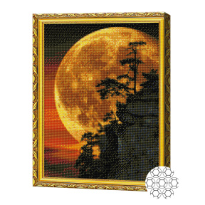 Mega luna 40x50 cm, mozaic cu diamante