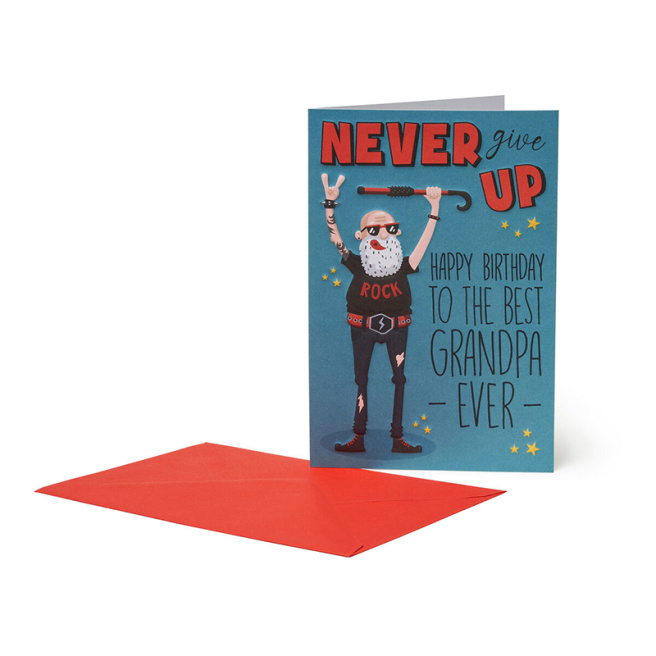 Открытка - NEVER GIVE UP GRANDPA