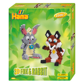 Set mozaic cu mărgele de călcat M 3D Bunny si Fox (2500 un)