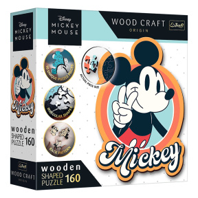 Puzzle- "160 Wooden Shaped Puzzles" - Retro Mickey Mouse / Disney