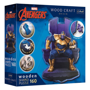 Пазлы - "160 Wooden Shaped Puzzles" - Thanos on Throne / Disney Marvel Heroes