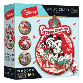 Пазлы - "160 Wooden Shaped Puzzles" - Mickey and Minnis Christmas Adventure / Disney