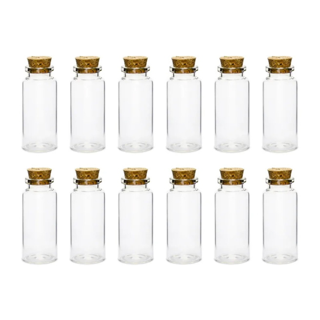 Set sticluțe cu dop, 12 buc, 7,5 cm