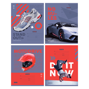 Тетрадь 12л. узкая линейка BG "Без правил"