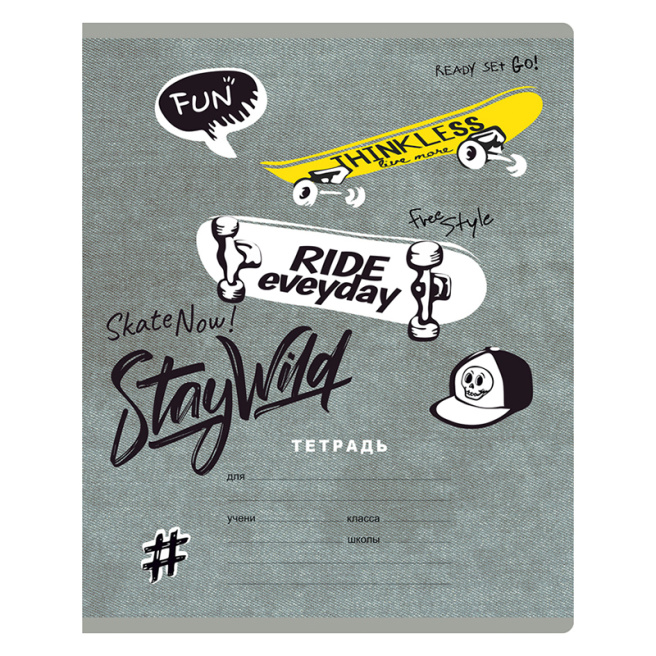 Тетрадь 12л. клетка BG "Stay wild"