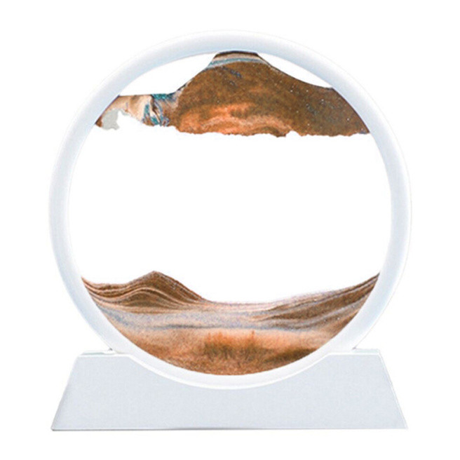 Cadru 3d cu nisip în mișcare, 26x27x4,5 cm, culoare portocaliu