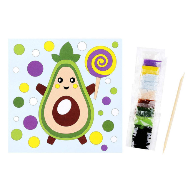 Aplicație din nisip "Avocado", de colorat