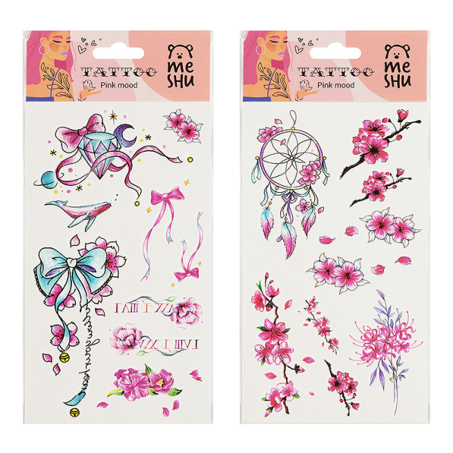 Set pentru tatuaje MESHU "Pink mood", 22x10 cm