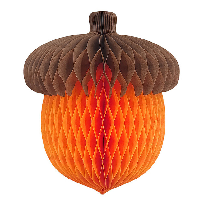 Decor cu fagure, ghindă, 30 cm, portocaliu