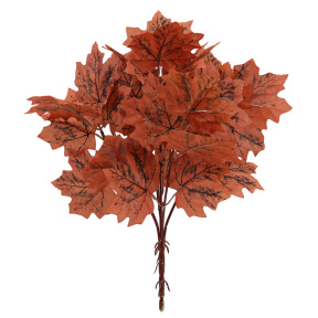Ramură decorativă cu frunze de arțar, 40 cm, maro